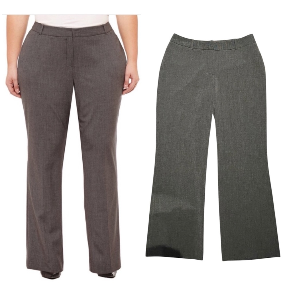 Heather Gray Straight Leg Stretch Trouser | Worthington, Curvy Fit 8